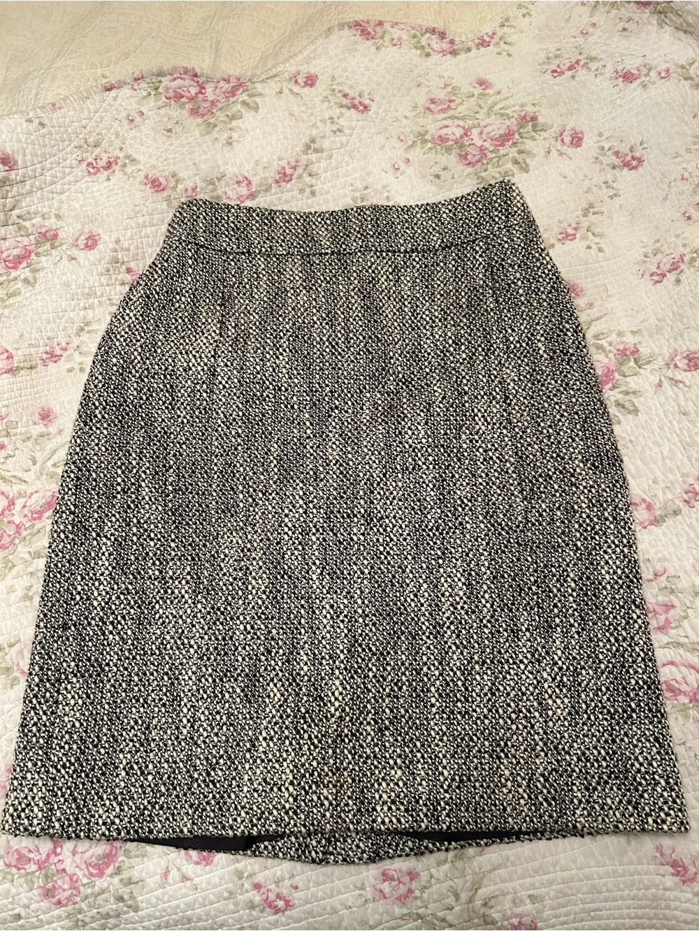 Tory Burch Classic Black and White Tweed Pencil Skirt